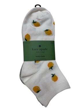 Kate Spade lemon quarter socks 3 pack - NWT